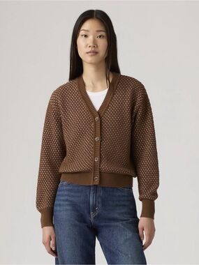 53. LEVI’S Brown And Pink  Cardigan
